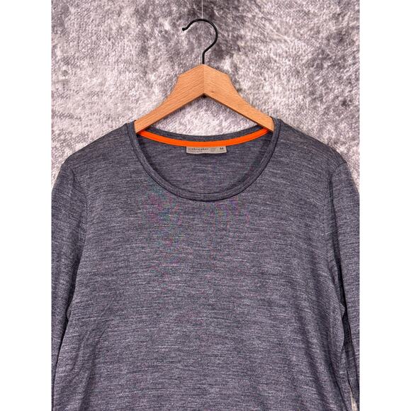 Icebreaker Base Layer Shirt Medium Womens Cool Lite Merino Wool Gray - Picture 2 of 10